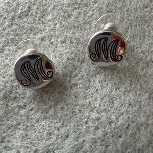 Silver Monogram M Earrings